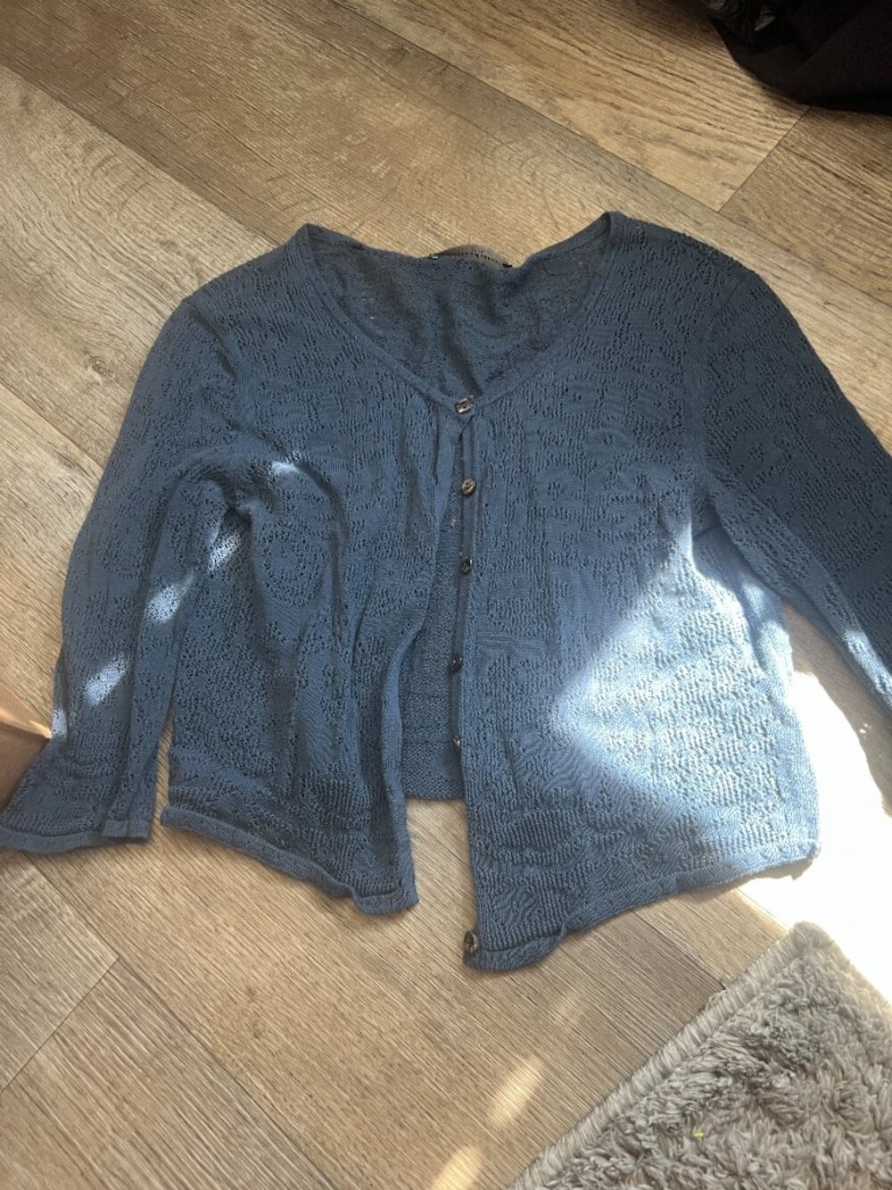 Peruvian Connection small blue cardigan top